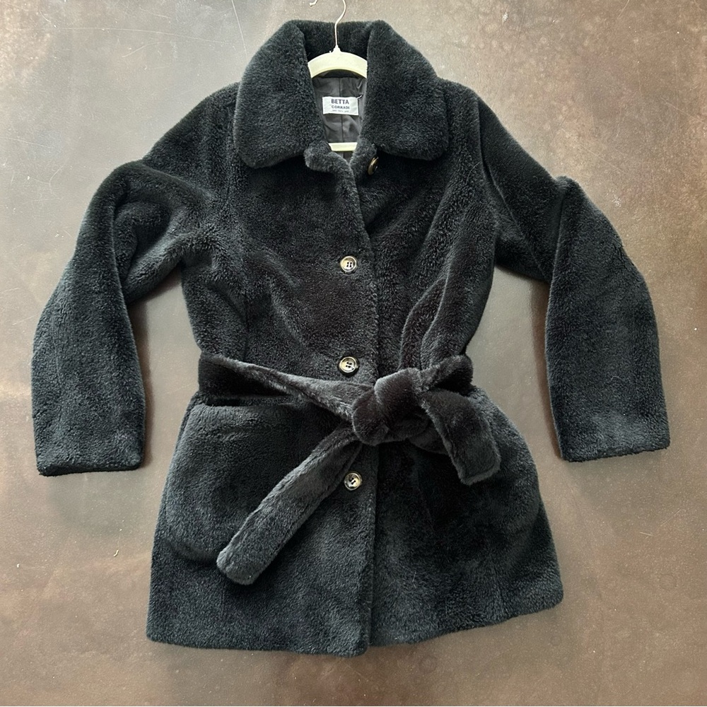 Betta Corradi- Italian designer, size small, faux fur coat